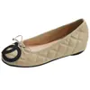 Zapatos Mary Jane de estilo tweed con estampado de rombos y lazo, nueva colección otoño 2026 para mujer, con tacón oculto, punta poco profunda y diseño sin cordones, versátiles para cualquier atuendo