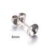 Alfiler de tazón de acero inoxidable directo de fábrica 4-8 mm cóncavo perla redondo hueco alfiler de oreja aretes accesorios de joyería DIY