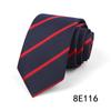 Nova Gravata Masculina Casual de Negócios Listrada 8cm Poliéster Jacquard Bordado Estampada Gravata Personalizada Atacado