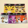 Amazon Transfronterizo de Gama Alta Pegatinas de Maquillaje Navideñas de Ciervo con Estampado de Leopardo Gato y Zorro Pegatinas de Tatuaje Pegatinas Festivas