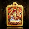 Nuevo thangka tridimensional estilo Xizang pintado a mano y dorado con los doce signos del zodíaco, deidades guardianas de los ocho lados, y colgante de cuello de los Cinco Señores Dragón