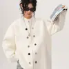 Cárdigan de punto holgado con diseño de nicho estilo coreano y decoración de botones, suéter de color liso con cuello redondo, chaqueta estilo Chanel para hombres y mujeres