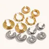 Joyería de Acero Inoxidable, Nuevo Estilo Popular en Europa y América, Diseño Exagerado Hueco, Pendientes de Alta Gama, Chapados en Oro de 18K, Pendientes de Moda con Diamantes