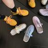 Zapatillas Amarillas de Cuero Genuino con Suela Blanda, Zapatos de Entrenamiento Alemanes Plateados Versátiles de Suela Gruesa Estilo Americano para Mujer, Zapatos Deportivos Casuales Modelo Nuevo 2025
