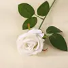 Rosa de Seda Simulada Sencilla Adornos Decoración para el Hogar Boda Decoración de Boda Flor Simulada Cabeza de Rosa Flores Falsas
