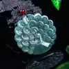 Colgante de Jadeíta Azul Agua Grado A Natural, Colgante de Jade Tallado en 3D Exquisitamente Elaborado para Hombres y Mujeres