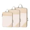 Conjunto de Sacos de Rede de Armazenamento com Compressão para Viagem, Saco de Armazenamento para Roupa Íntima e Roupas, Saco para Sapatos, Saco Organizador para Mala e Roupas, Conjunto de Três Peças