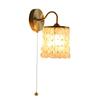 Lámpara de Pared con Conchas Estilo Francés Transfronteriza para Dormitorio Mesita de Noche, Vintage Artística Casa de Huéspedes Personalidad Creativa Nórdica Decorativa de Pared Cristal