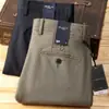 Pantalones Largos de Color Sólido Microelásticos, No Planchar, Mezcla de Algodón Peinado de Alta Gama, Cómodos, Transpirables, para Otoño e Invierno, Estilo Recto Casual de Negocios para Hombre