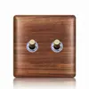 Palanca de comercio exterior interruptor basculante nórdico estilo industrial dos controles simples enchufe de interruptor simple doble material de madera maciza doméstico 86
