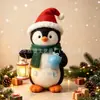 Ornaments de mesa de madeira de Natal de desenho animado retrô transfronteiriços pinguim urso boneco de neve decorações de mesa de sala de estar de feriado