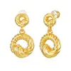 Pendientes Europeos y Americanos Más Vendidos con Patrón de Trompeta Espiral de Latón, Pendientes de Oro de Moda y Elegantes para Mujer, Fundidos en Estilo Sencillo