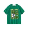 Camiseta Infantil de Manga Curta de Zumbi do Minecraft para Meninos e Meninas, Verão, Algodão Puro, Desenho Animado, Estilosa, Versátil