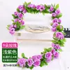 Enredadera de rosas flores artificiales para decoración, cubriendo tuberías de aire acondicionado interiores, embelleciendo tuberías de calefacción, hojas verdes de plástico, flores pequeñas falsas