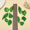 Colgantes surtidos de hoja acrílica transparente verde al azar para pendientes hechos a mano, llaveros y accesorios DIY