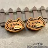 Talla en Madera de Melocotonero Gatito Comiendo Pez Accesorios de Dibujos Animados Giratorios Juguete Hecho a Mano DIY Pulsera Cadena para Teléfono Móvil Accesorios