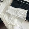 Pantaletas de Seda Hielo Refrigerantes para Mujer, Estilo Delgado de Verano, Cómodas con Tacto Natural, Cintura Media, Ajustadas a la Cadera, Sin Costuras, Ribete de Encaje, Entrepierna de Algodón Puro, Braguita Triángulo