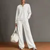 2026 Moda Femenina Europea y Americana Transfronteriza Otoño Nueva Colección Casual Color Sólido Cuello Alto Sudadera Cardigan y Conjunto de Pantalones de Pierna Ancha
