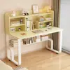 Escritorio de Computadora Sencillo, Combinación de Escritorio y Estantería, Escritorio de Estudio para Estudiantes, Mesa de Escritorio Integrada para Dormitorio del Hogar, Mesa de Estudio, Listo en Stock