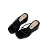 Chanclas de cuña con plataforma estilo francés para mujer, Novedad Verano 2026 Moda al aire libre Sandalias para aumentar la altura para personas bajitas