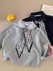 Polos Infantiles 2026 Otoño Nuevo Estilo Ropa para Niños Bufanda de Seda para Niños y Niñas Polos Personalizados Tops Elegantes para Bebés