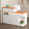 Tienda pequeña mostrador mesa de cajero tienda de ropa salón de belleza barbería recepción mostrador viento crema barra simple