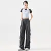 Pantalones de Trabajo de Secado Rápido Estilo Americano para Mujer, Pantalones Deportivos de Senderismo, Verano 2026 Nuevos Pantalones Casuales de Pierna Ancha de Cintura Alta