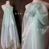 Accesorio de Hilo de Cristal Color Café Dorado Malla de Luz de Agua Alta Densidad Organza Dura Hecho a Mano DIY Arreglo Tejido de Diseñador