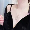 Novo colar de borboleta corrente de suéter feminino longo doce legal garota quente alto senso nicho temperamento simples corrente de clavícula acessórios