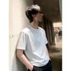 Nova camiseta de manga curta para homens, estilo coreano de verão, moderna, simples, top de meia-manga, estilo Hong Kong, camiseta de marca casual solta e moderna