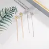 Brinco de Flores Longo com Franjas Design Coreano de Nicho 2022 Novo Tendência Brinco de Tarraxa Leve Luxo Joia de Orelha Emagrecimento Facial Feminino