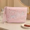 Moda Europeia e Americana Estampa de Leopardo Material de Mergulho Bolsa de Cosméticos Design de Nicho Bolsa para Batom e Cosméticos Bolsa de Higiene Pessoal Portátil para Viagem