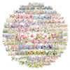 60 piezas de pegatinas florales transparentes, frescas y artísticas, perfectas para decorar diarios, libretas e incluso tazas térmicas y iPads