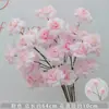 Rosas de Creme Simuladas de 3 Cabeças, Decoração de Fundo para Casamento, Arranjo de Flores para Guia de Estrada, Flores de Seda Estilo Europeu para Casamento, Flores Artificiais