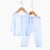 Conjunto de Roupa Íntima Infantil de Manga Comprida para Primavera e Outono, Roupa Infantil de Fibra de Bambu Sem Costura, Roupa de Casa, Roupa para Ar Condicionado, Pijama Infantil