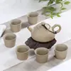 Bule Argila Bruta Conjunto de Chá Cerâmica Xícara de Chá Conjunto Completo de Chá Kung Fu Doméstico Presente Simples Moda Cabelo