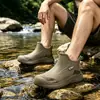 Botas de Lluvia de Moda para Acampar, Senderismo, Vadear - para Hombre, con Acolchado de Algodón para Calidez, Zapatos de Lluvia para Viaje Diario en Todas las Estaciones, Impermeables, Antideslizantes, Resistentes al Desgaste, de Goma