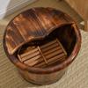 Cubo para Baño de Pies Cubo de Madera Palangana de Madera para el Hogar Madera Carbonizada Baño de Pies Madera Maciza Cubo para Baño de Pies Aislamiento Térmico Palangana para Baño de Pies Venta Directa de Fábrica