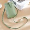 Bolsa transversal feminina de couro legítimo, pequena bolsa transversal, estampa de lichia, bolsa de moedas para celular, combinando com todos os tipos de bolsa, pequena bolsa simples