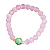 Pulsera Puzuo Color Fuerte que Conserva el Color Oro Rosa Rosa Piedra Ojo de Gato Cuenta de Dragón, Nuevo Estilo Chino Dulce Temperamento Estilo Nacional Pulsera Versátil para Mujeres
