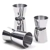 Suministro de fábrica cocteleras juego de herramientas de bar de acero inoxidable taza medidora de doble cabeza taza medidora recta 15/30ml