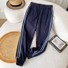 Pantalones deportivos básicos de primavera 2024 para hombres y mujeres solteros japoneses, pantalones casuales con tirantes laterales, 458568