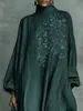 2025 Roupas Europeias e Americanas Estação Independente Amazon Estampa Digital Retro Terno de Chá Algodão e Linho Botão Vestido Cheongsam