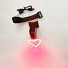 Bicicleta Creativa Forma Redonda de Corazón Gráfico Destacado Luz de Coche Bicicleta de Montaña Carga USB Luz Trasera Luz de Advertencia para Bicicleta
