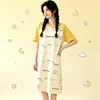 Bata de manga corta para niñas, ropa de casa de estilo coreano con dibujos animados para estudiantes, pijama de verano, vestido largo fino de talla grande fabricante