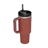 Nueva taza para automóvil de 40 oz con asa, taza de acero inoxidable para automóvil, taza con tubo de succión para exteriores, taza para conservar el calor y el frío.