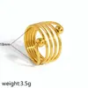 Anillo abierto de acero inoxidable más vendido transfronterizo, chapado en oro de 18 quilates, anillo geométrico en espiral de acero de titanio simple y versátil
