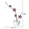 Flor de Ameixa de Cristal Barra de Prata Cor AB Vermelho Azul Roxo Enfeites Presente de Aniversário Penteadeira Decorações de Mesa Presente para o Dia das Mães