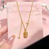 Tienda de Oro Mismo Estilo Arena Dorada Hielo Triturado Brillante Corazón Barra de Oro Pequeña Cadena para Clavícula Popular para Mujeres Próspero Pronto Venta al por Mayor