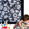Manta funcional, preto e branco, desenhada à mão para uso doméstico, adequada para cochilos, atacado, com desenhos de linhas, designs casuais, DIY e criativos